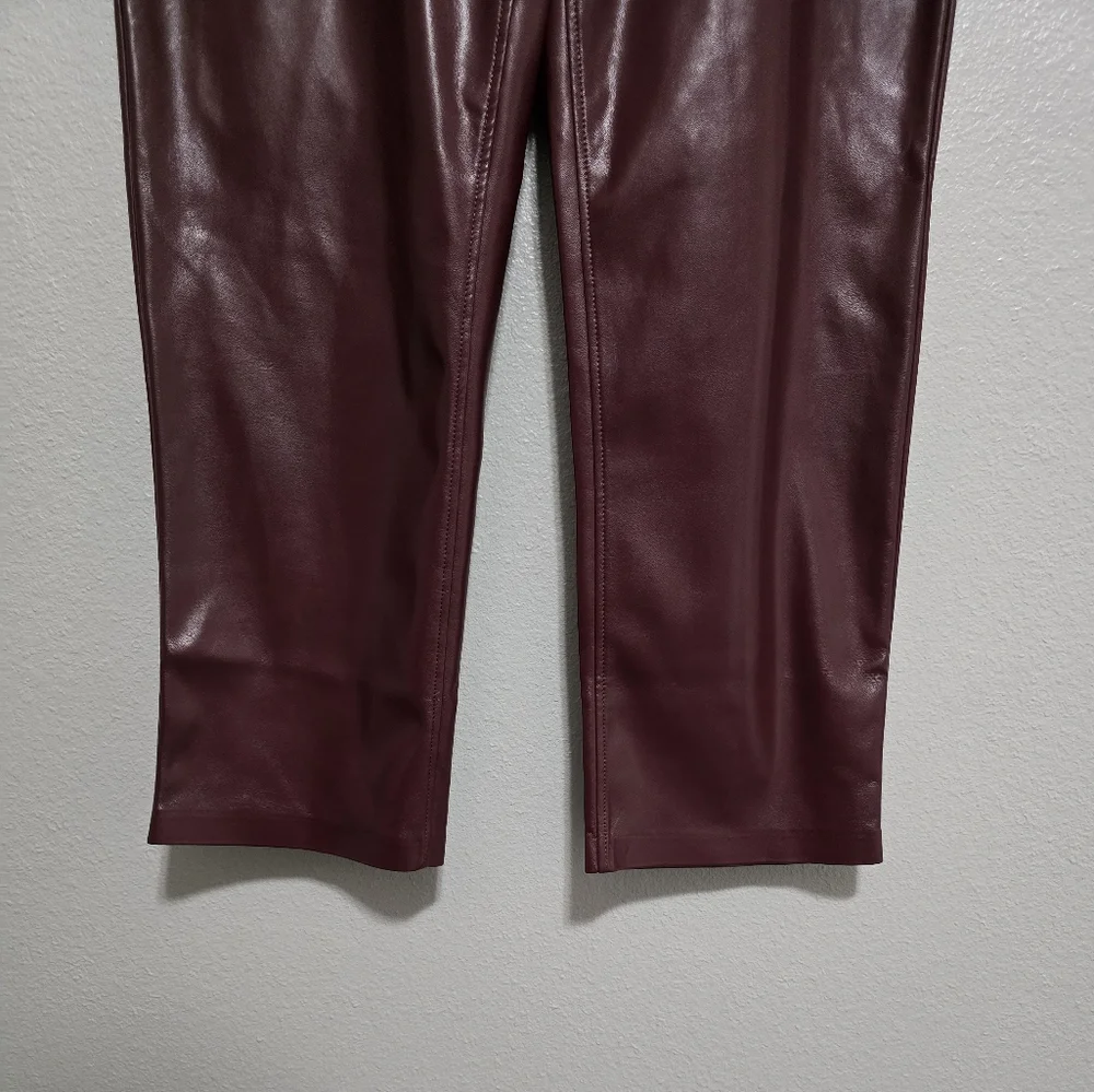 Joie faux leather pants in burgundy - Picture 4 of 7